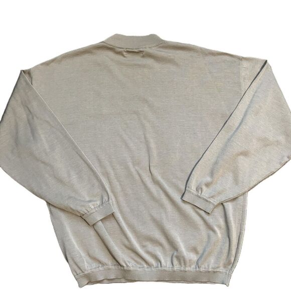 St Croix Tan Long Sleeve Crew Neck Elastic Hem Logo Academia Sweater Size Medium - Picture 10 of 12